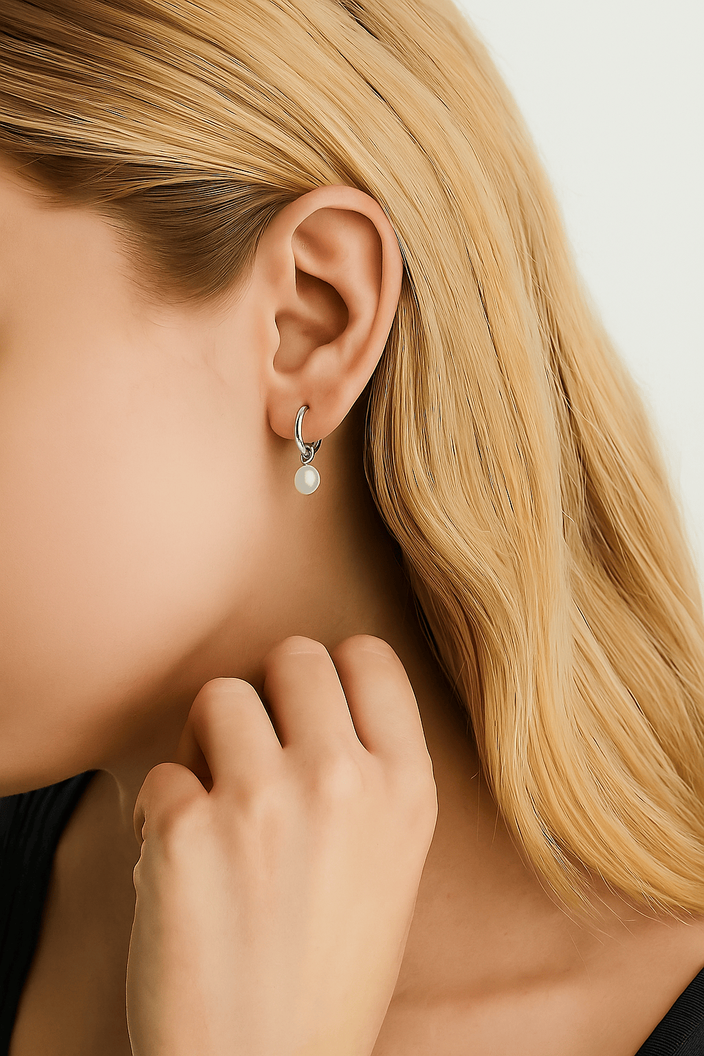 Aura Mini Pearl Hoops