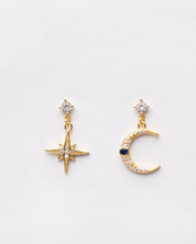 Celeste Moon & Star Drop Earrings