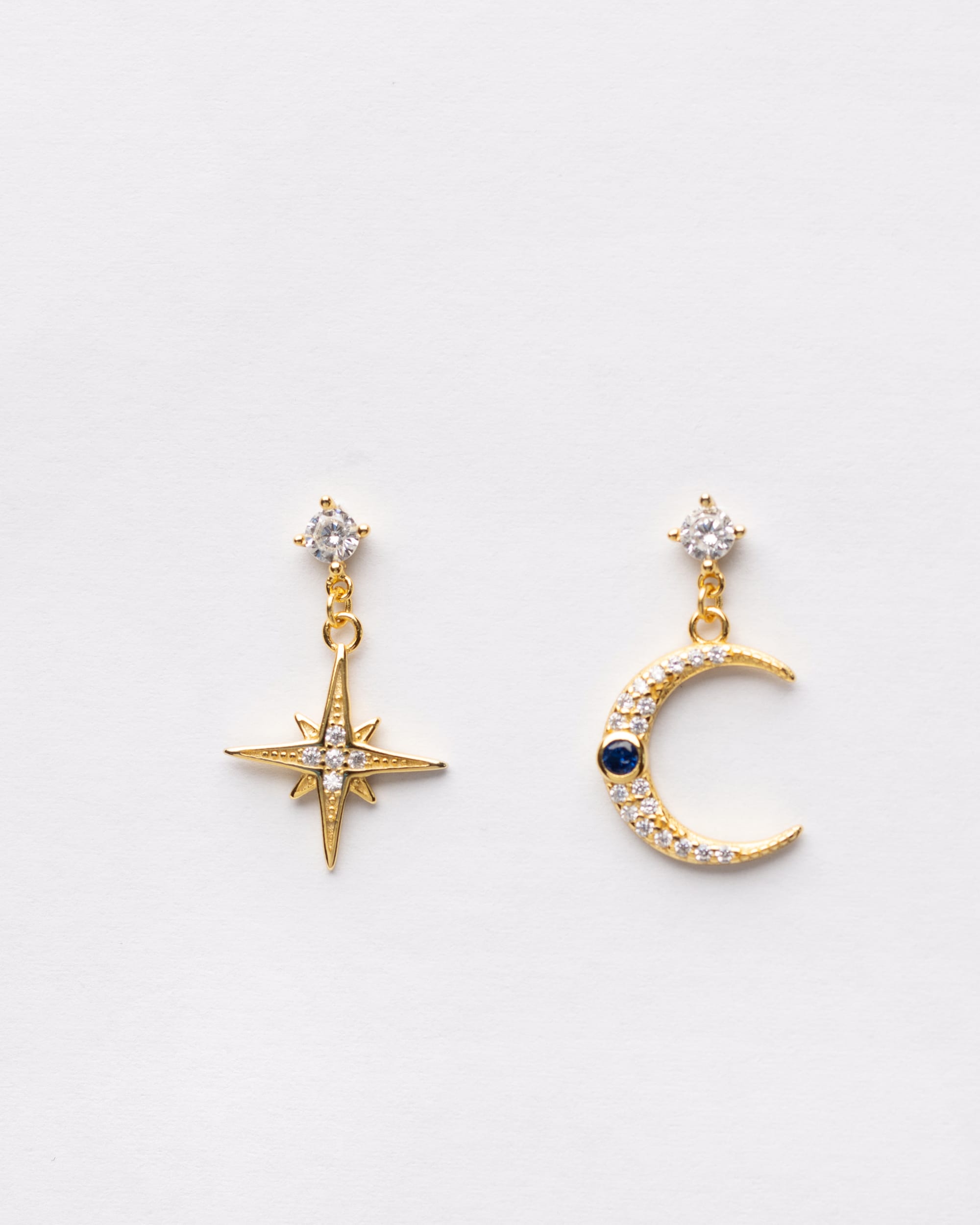 Celeste Moon & Star Drop Earrings