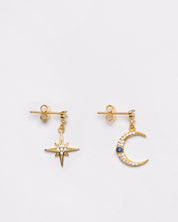 Celeste Moon & Star Drop Earrings