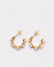 Celeste Pearl Drop Hoops