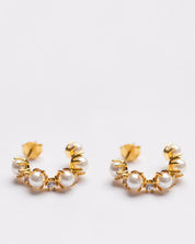 Celeste Pearl Drop Hoops