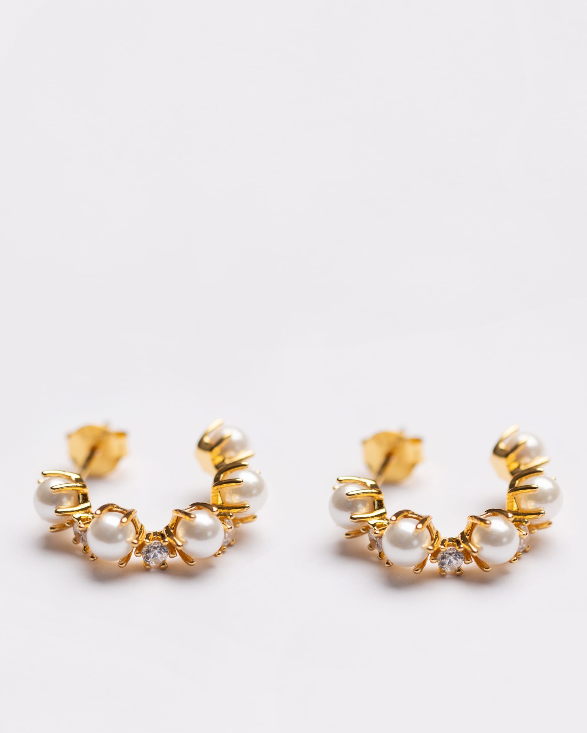 Celeste Pearl Drop Hoops