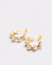 Celeste Pearl Drop Hoops