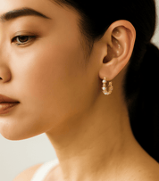 Celeste Pearl Drop Hoops