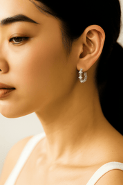 Celeste Pearl Drop Hoops