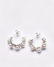 Celeste Pearl Drop Hoops
