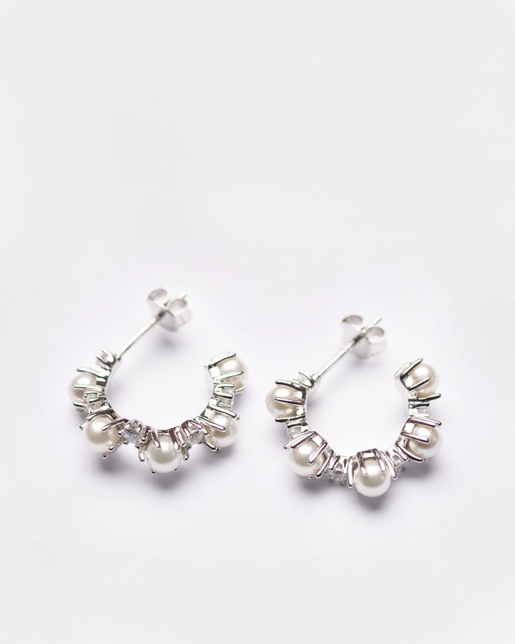 Celeste Pearl Drop Hoops