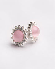 Luna Statement Studs in Pink Moonstone