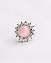 Luna Statement Studs in Pink Moonstone