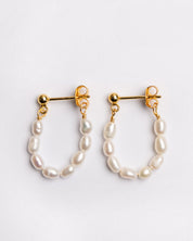 Pearl Dew Drop Hoops