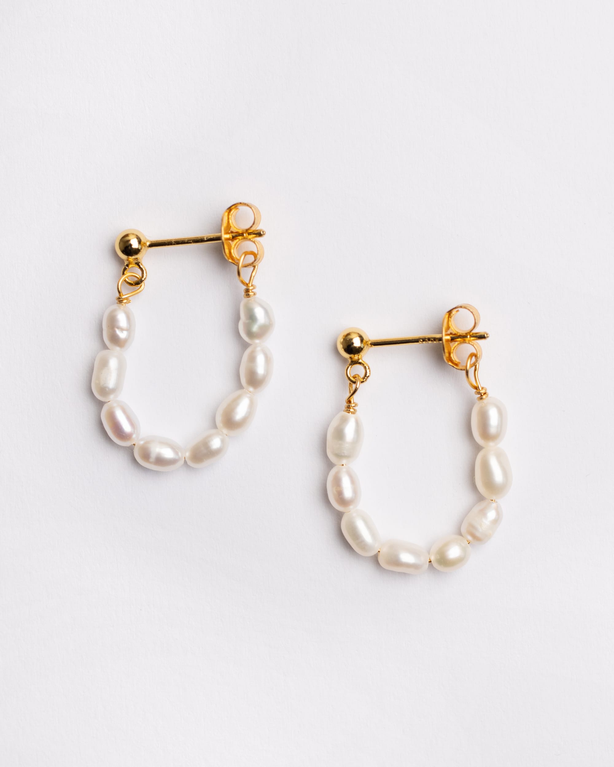 Pearl Dew Drop Hoops