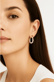 Pearl Dew Drop Hoops