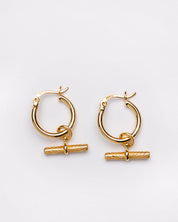 Signature Gold T-Bar Hoops Earings