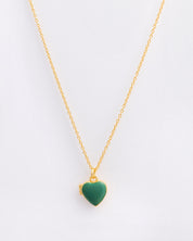 The Green Enamel Heart Locket Necklace