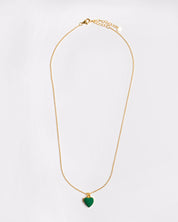 The Green Enamel Heart Locket Necklace