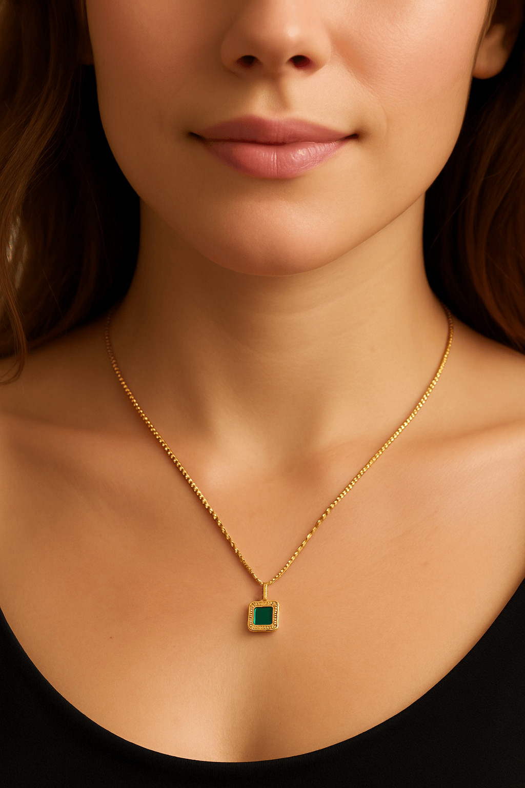 The Malachite Square Necklace
