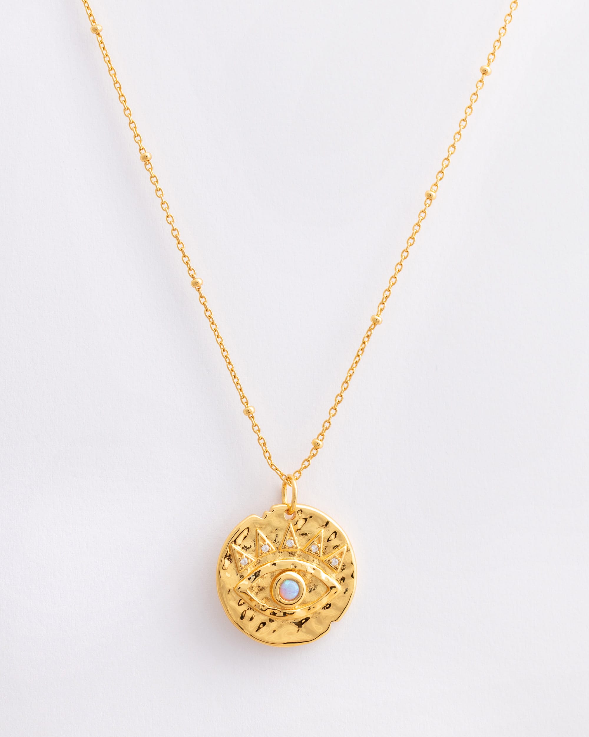 Moonstone Eye Coin Necklace