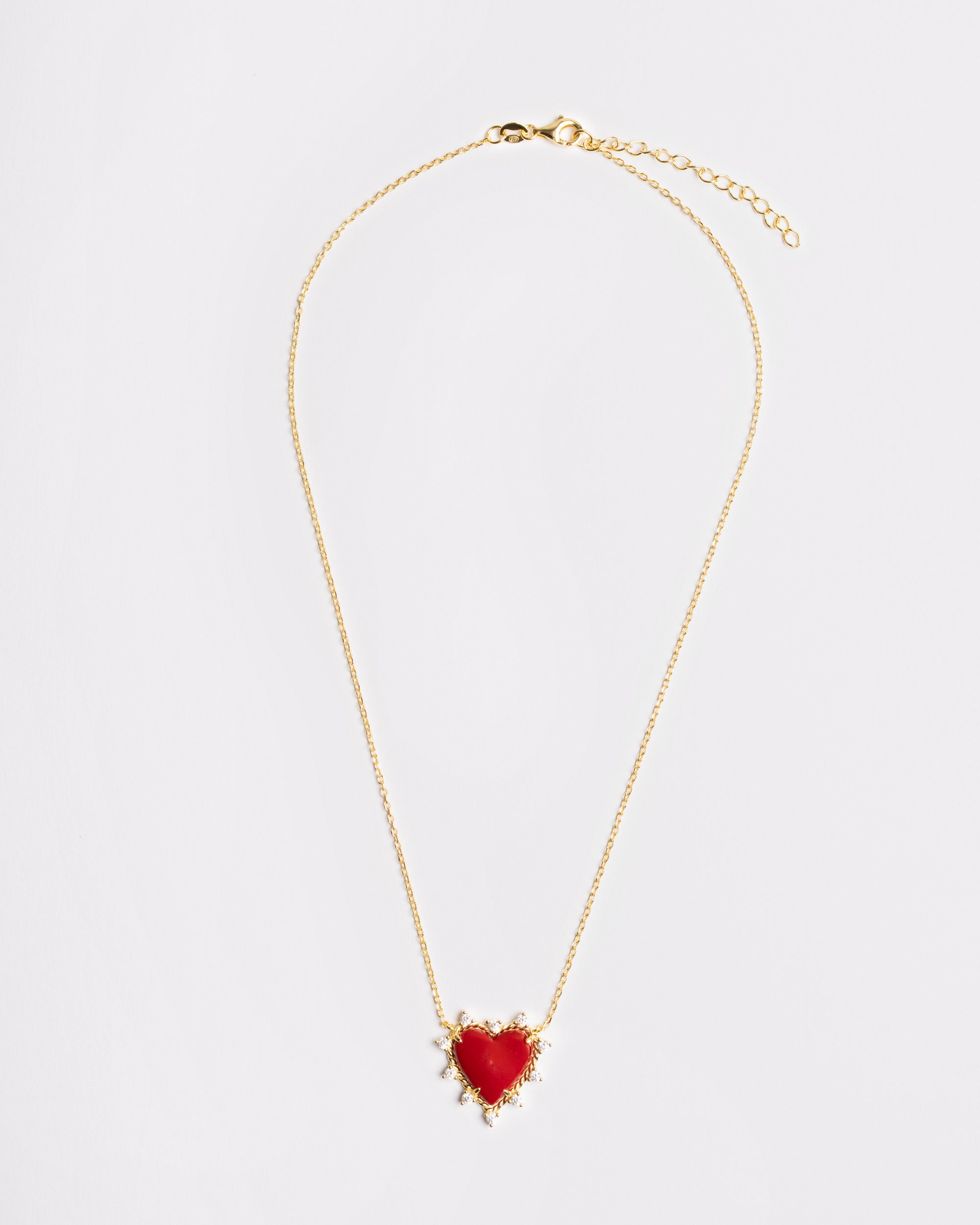 The Onyx Heart Twist Necklace - Red Onyx