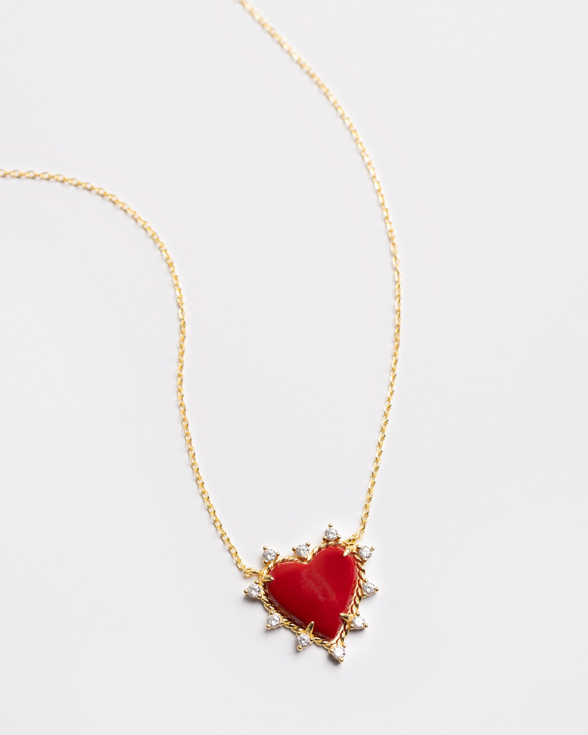 The Onyx Heart Twist Necklace - Red Onyx