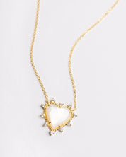 The Onyx Heart Twist Necklace - White Onyx