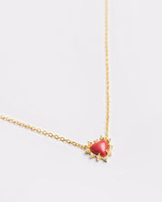 The Onyx Heart Twist Necklace - Red Onyx