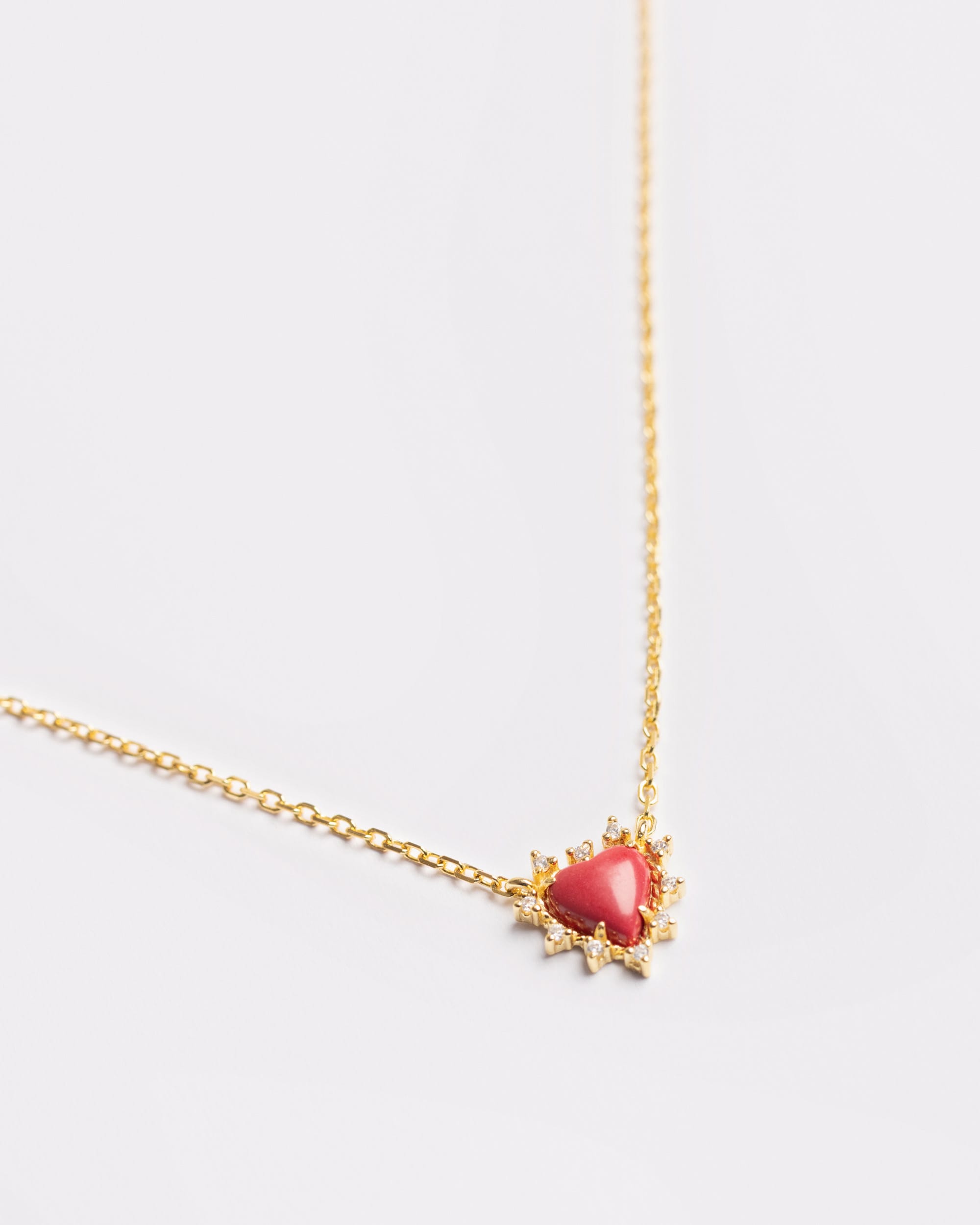 The Onyx Heart Twist Necklace - Red Onyx