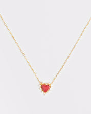 The Onyx Heart Twist Necklace - Red Onyx