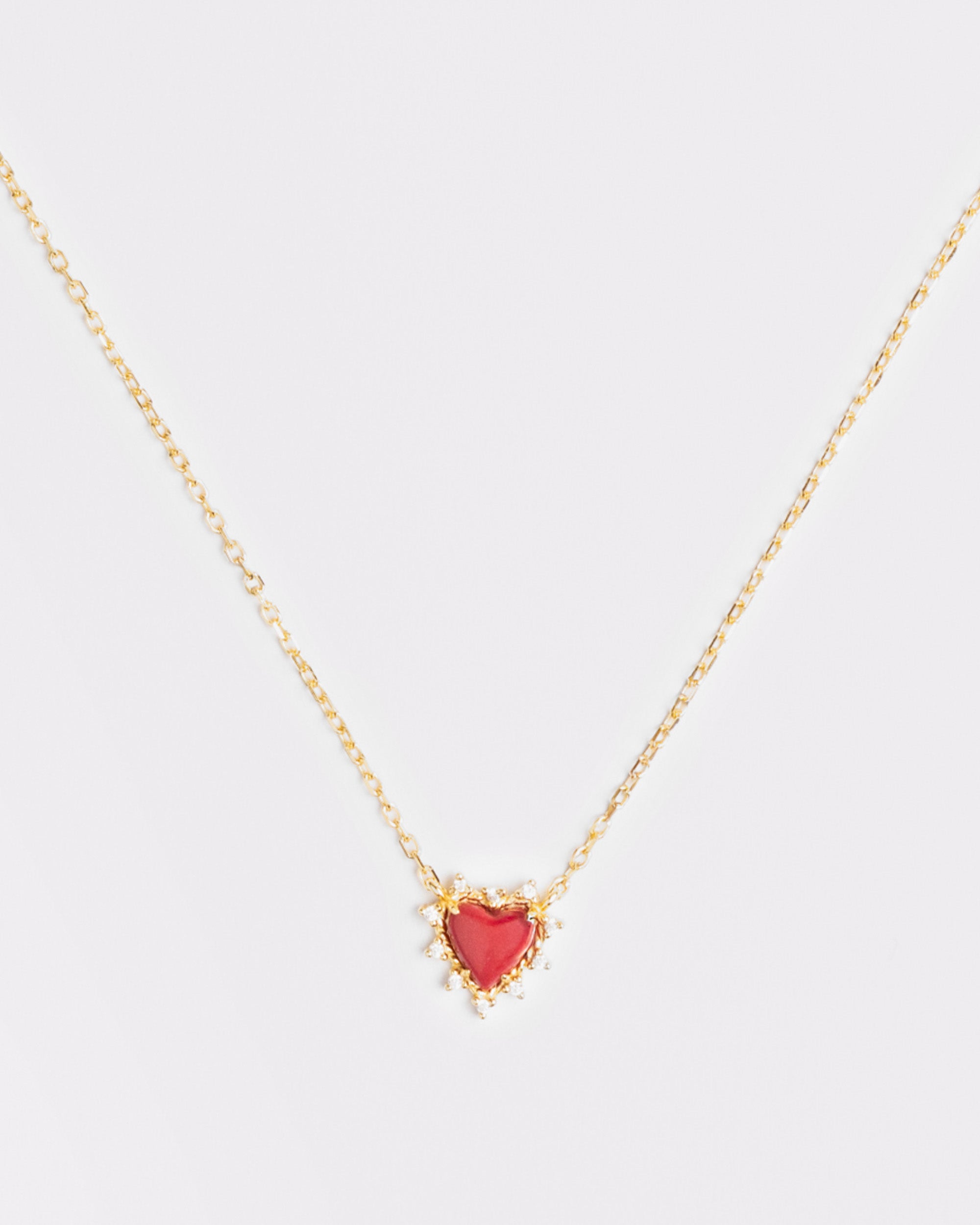 The Onyx Heart Twist Necklace - Red Onyx