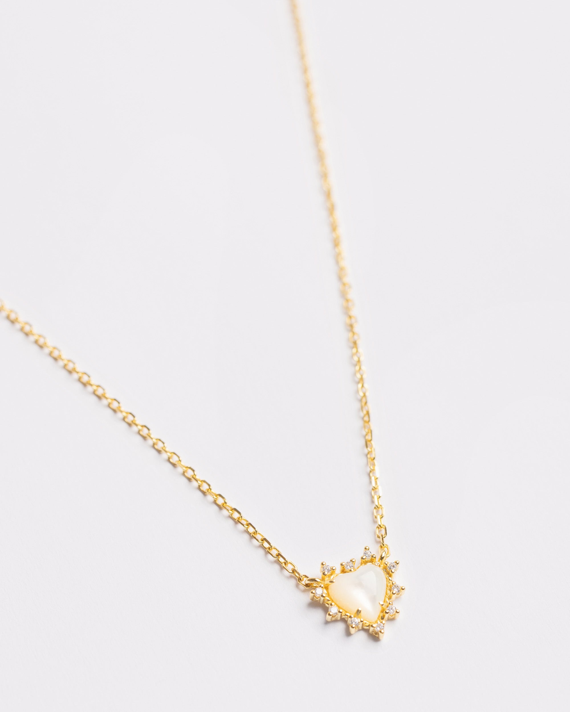 The Onyx Heart Twist Necklace - White Onyx