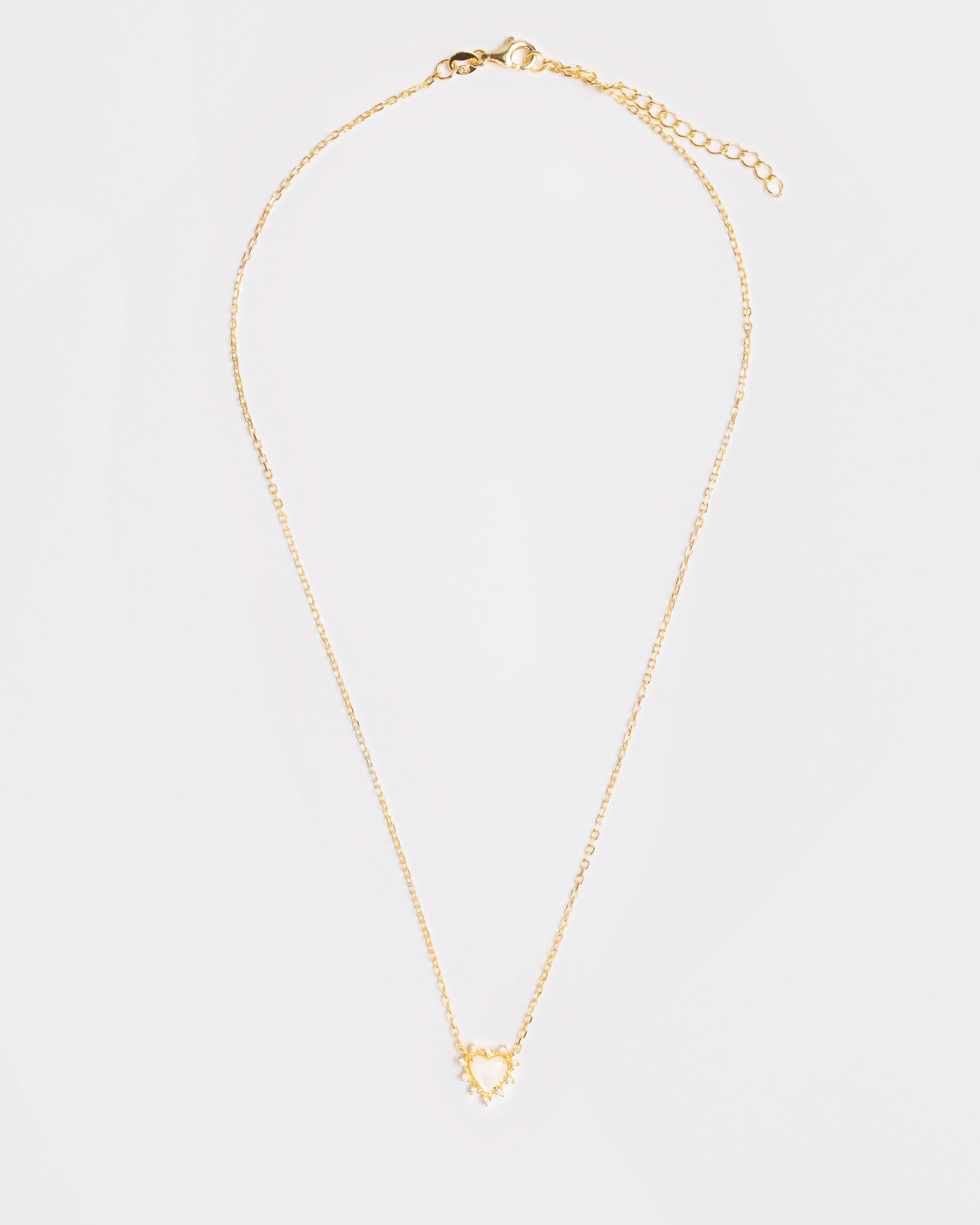 The Onyx Heart Twist Necklace - White Onyx