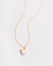 The Pink Enamel Heart Locket Necklace
