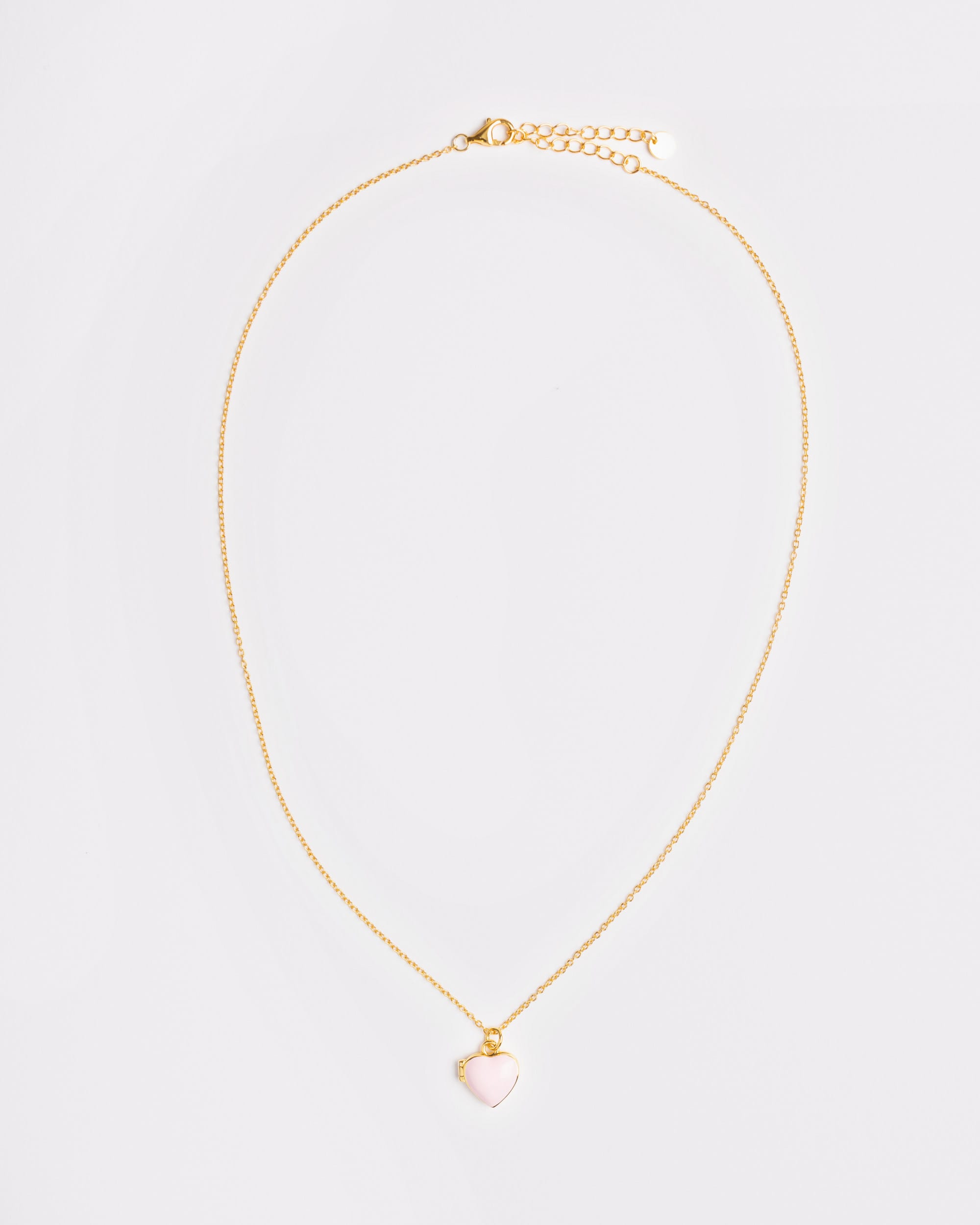 The Pink Enamel Heart Locket Necklace