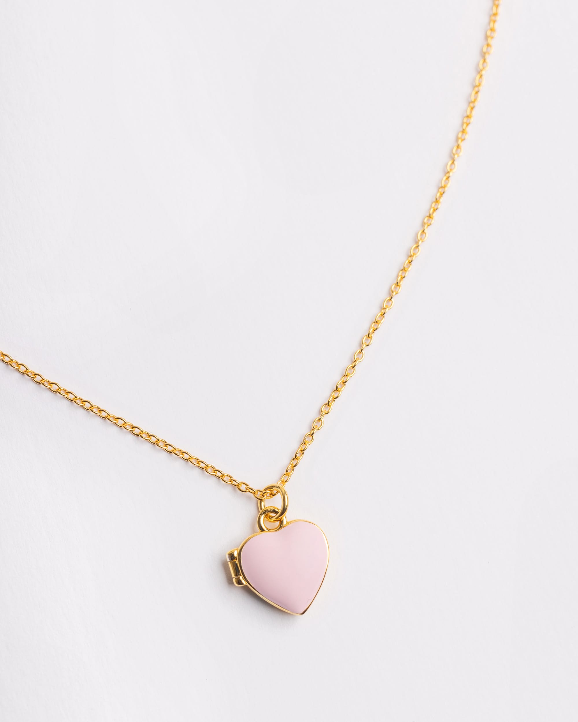 The Pink Enamel Heart Locket Necklace
