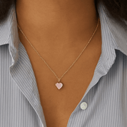 The Pink Enamel Heart Locket Necklace