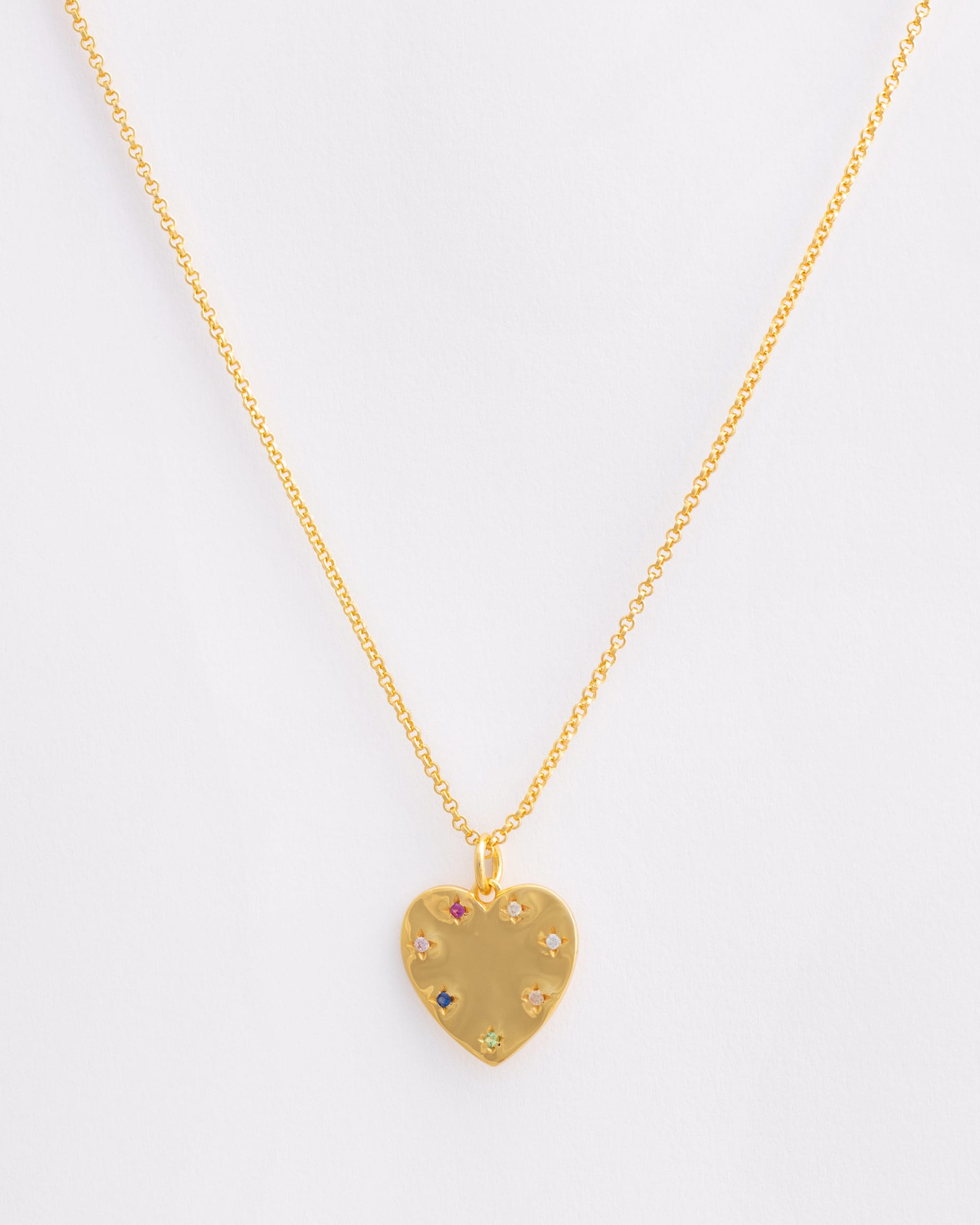 The Rainbow Heart Pendant Necklace