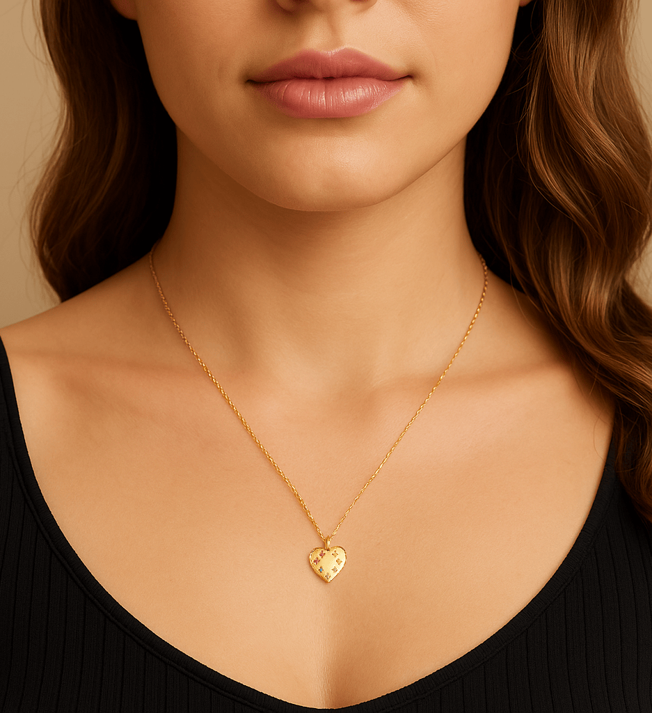 The Rainbow Heart Pendant Necklace