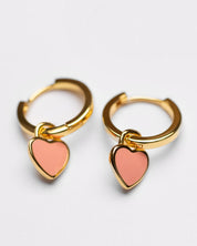 The Sweetheart Huggie - Pink Enamel