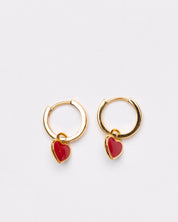 The Sweetheart Huggie - Red Enamel