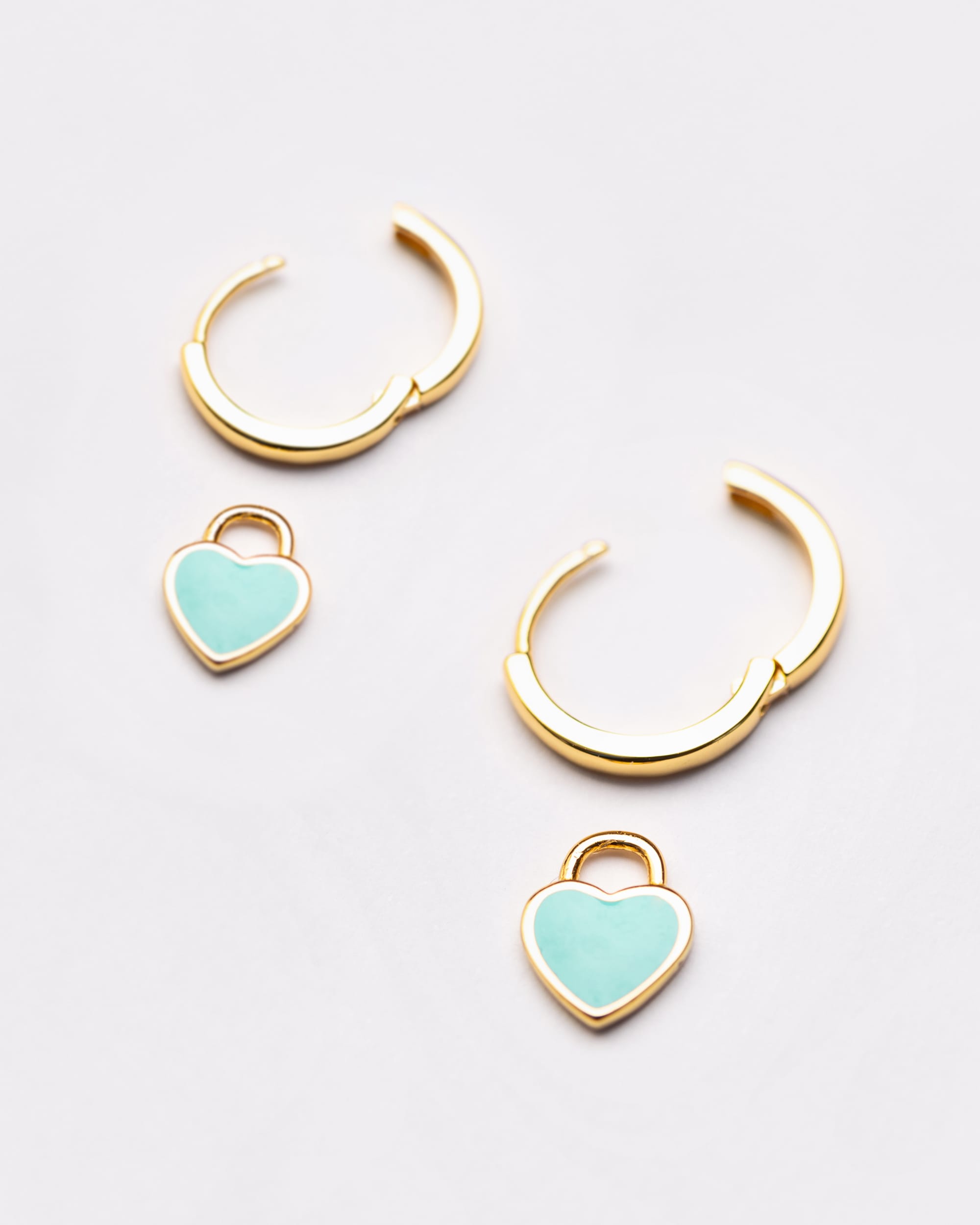 The Sweetheart Huggie - Turquoise Enamel