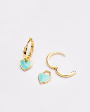 The Sweetheart Huggie - Turquoise Enamel
