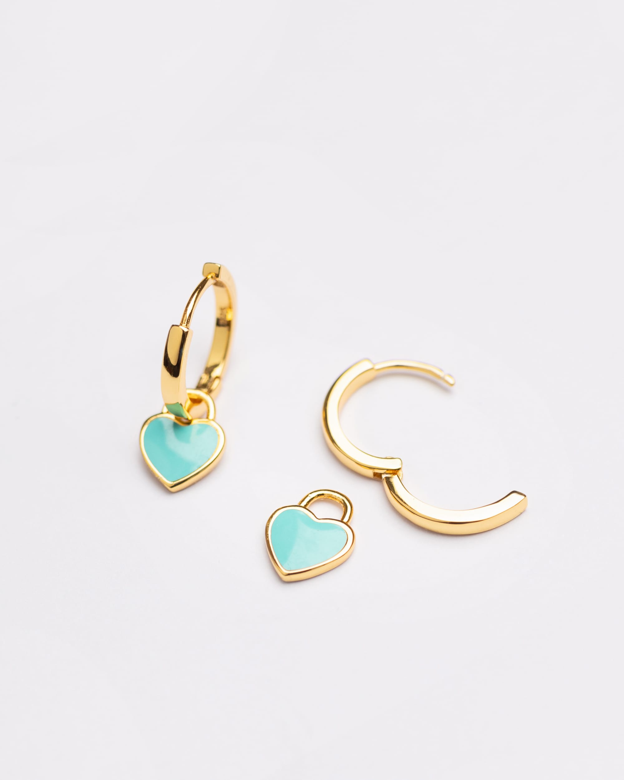 The Sweetheart Huggie - Turquoise Enamel