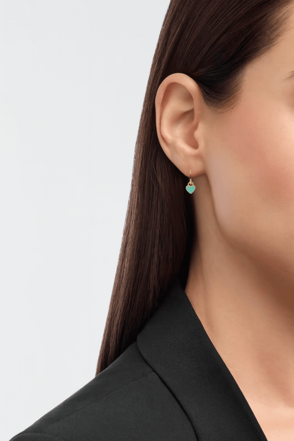 The Sweetheart Huggie - Turquoise Enamel