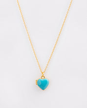 The Turquoise Enamel Heart Locket Necklace